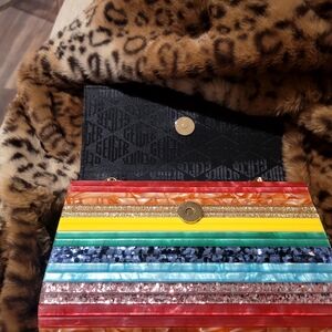 Kurt Geiger Multicolor Striped Clutch